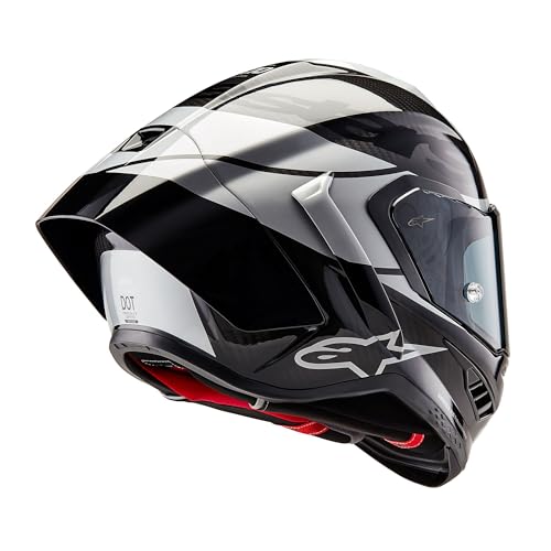 Alpinestars Supertech R10 Element Helmet, Carbon Fiber, Aerodynamic Full-Face Design, Ventilation & Safety, DOT & ECE Certified for Street & Track Riders, Black/Carbon Silver/Black Glossy, S - Image 2