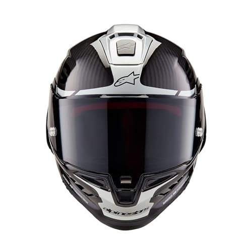 Alpinestars Supertech R10 Element Helmet, Carbon Fiber, Aerodynamic Full-Face Design, Ventilation & Safety, DOT & ECE Certified for Street & Track Riders, Black/Carbon Silver/Black Glossy, S - Image 3