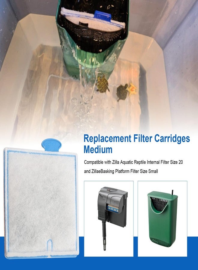 Batator Replacement Filter Carridges Medium for Zilla Turtle Filters, Turtle Tank Filter Cartridges for Zilla Aquatic Reptile Internal Filter Size 20 and Zillae Basking Platform Filter Size Small -6Pack 09830 - Image 2