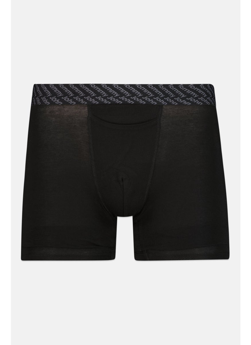 Tommy John - Men 2 Pieces 6 Inseam Brand Logo Boxer Briefs, Black - Image 1