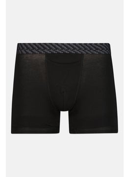 Tommy John Men 2 Pieces 6 Inseam Brand Logo Boxer Briefs, Black  - Image 3