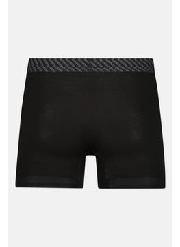 Tommy John Men 2 Pieces 6 Inseam Brand Logo Boxer Briefs, Black  - Image 2