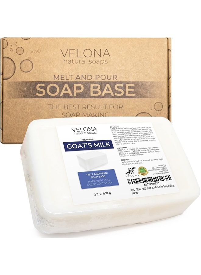 velona 2 LB - GOATS MILK Soap Base SLS/SLES free | Melt and Pour | Natural Bars For The Best Result for Soap-making - Image 1