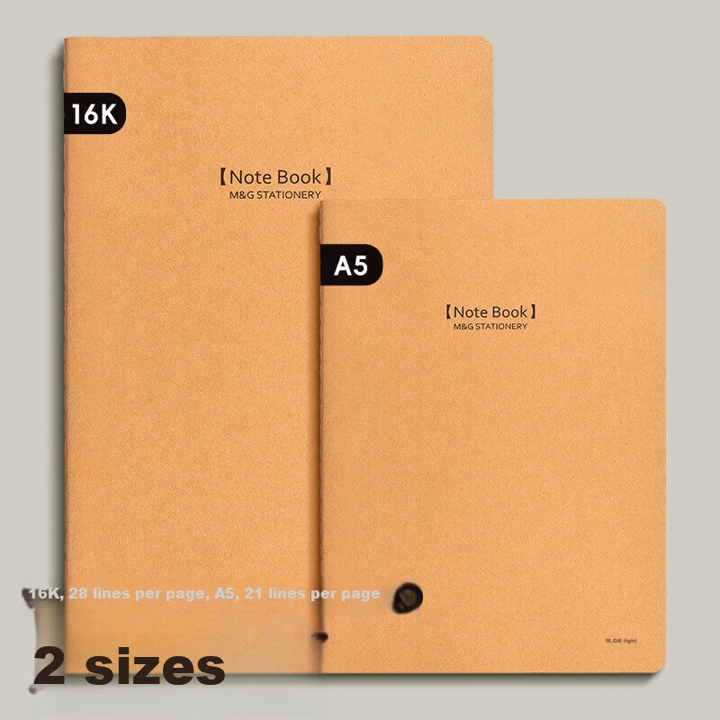M&G Stationery, 16K/40 Sheets Stitched Notebook, Simple Life Series Kraft Paper Student Soft Copybook Office Notebook, Pack of 4 APYFK12 - Image 2