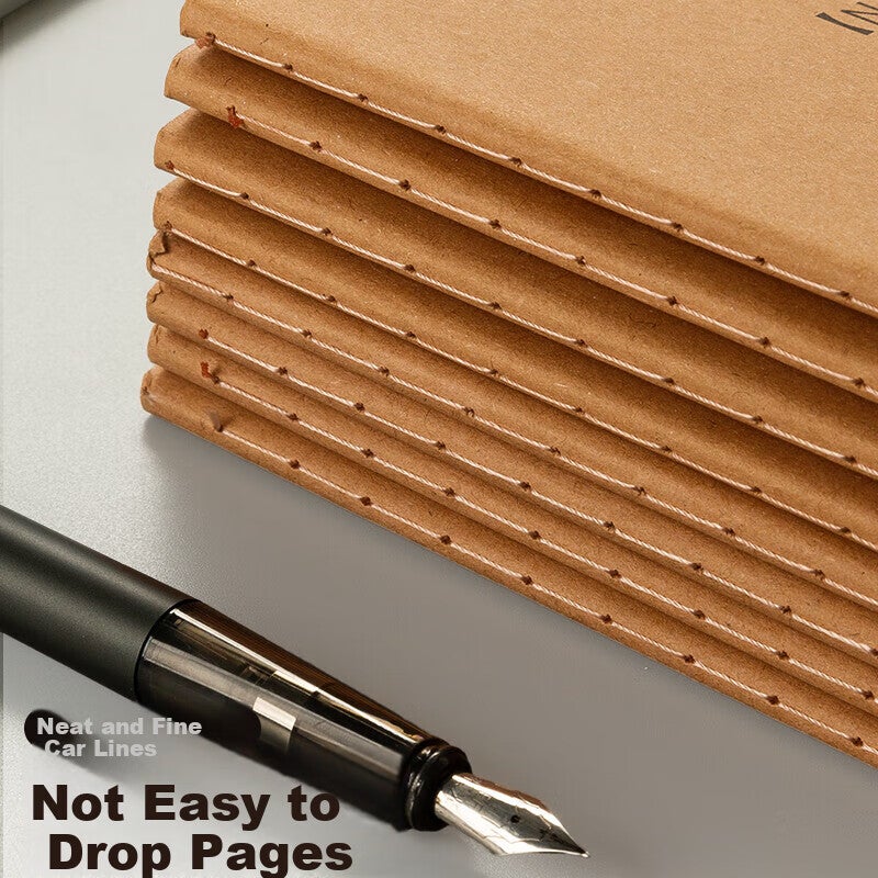M&G Stationery, 16K/40 Sheets Stitched Notebook, Simple Life Series Kraft Paper Student Soft Copybook Office Notebook, Pack of 4 APYFK12 - Image 5