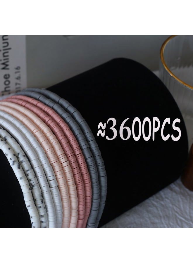 HERZWILD 10 Strands Clay Beads for Bracelets Making 3600Pcs Polymer Clay Beads Disc Flat Heishi Beads Round Colorful Handmade Spacer Beads for Jewelry Making DIY Friendship Bracelet Necklace Earrings - Image 2