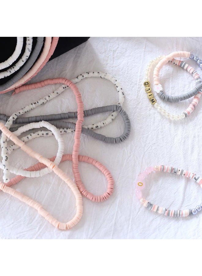 HERZWILD 10 Strands Clay Beads for Bracelets Making 3600Pcs Polymer Clay Beads Disc Flat Heishi Beads Round Colorful Handmade Spacer Beads for Jewelry Making DIY Friendship Bracelet Necklace Earrings - Image 4