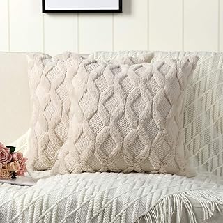 MADIZZ Madizz Pack of 2 Soft Plush Short Wool Velvet Decorative Throw Pillow Covers Luxury Style Cushion Case Pillow Shell for  - Image 1