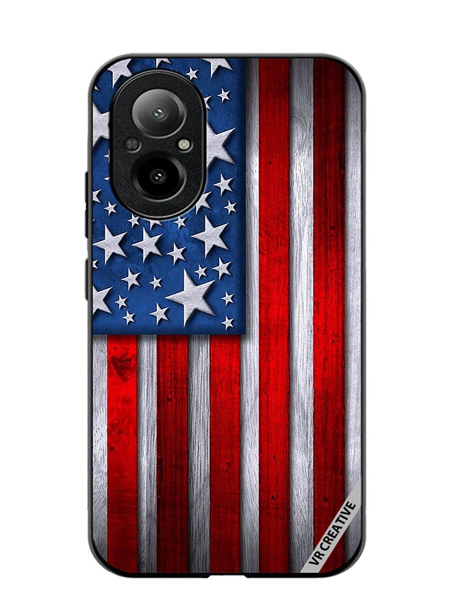 VR CREATIVE Protective Case Cover For Realme C67 4G Usa Flag Design Multicolour - Image 1
