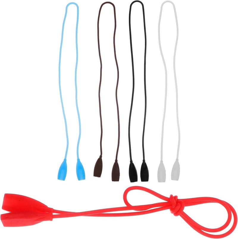 Non-slip Silicone Glasses Strap Set 5pcs, Portable Eyeglass Retainer Cord for Sports and Daily Use, Adjustable Flat Eyewear Holder Lanyard with Multi-color Design for Men and Women - Image 1