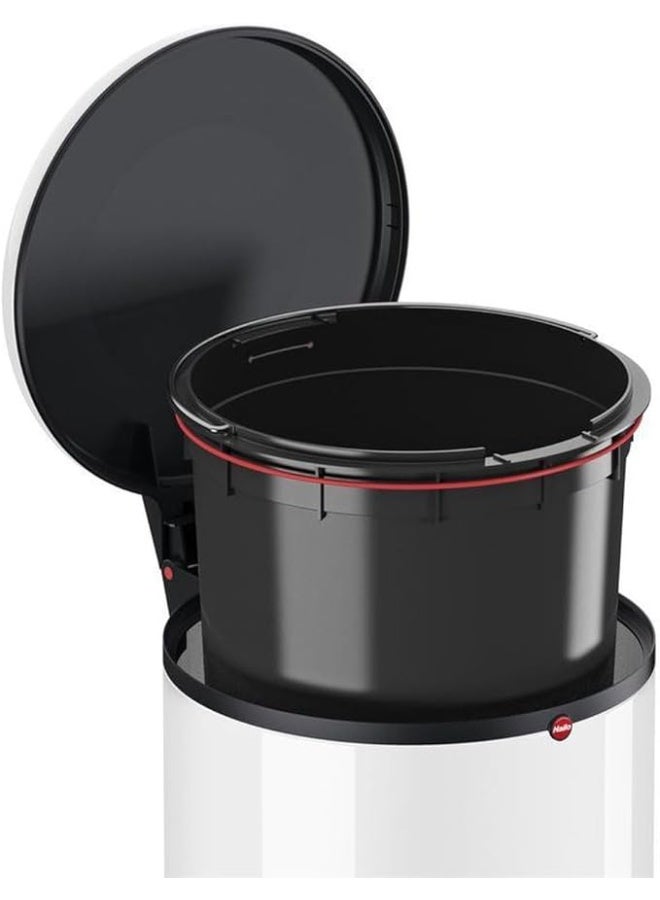 Hailo Harmony M Pedal Bin 12 Liters, Kitchen Bin with Lid, Soft-Close Trash Can for Food Waste, Office or Bathroom Use, Compact Waste Bin, Silver, Made in Germany – HLO-0515-020 - Image 4