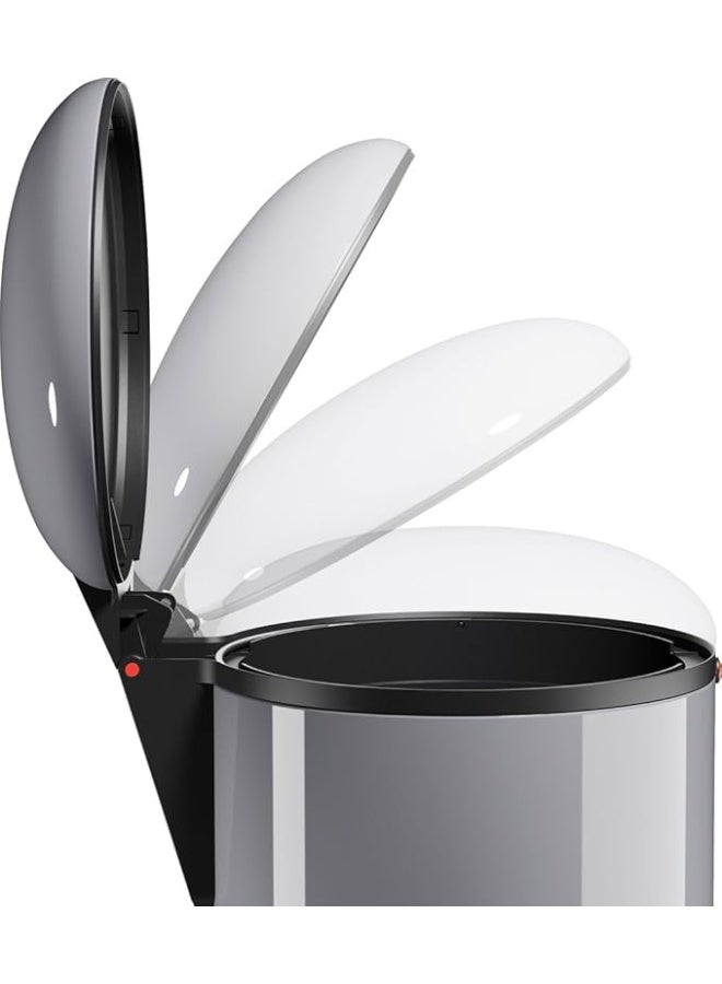 Hailo Harmony M Pedal Bin 12 Liters, Kitchen Bin with Lid, Soft-Close Trash Can for Food Waste, Office or Bathroom Use, Compact Waste Bin, Silver, Made in Germany – HLO-0515-020 - Image 3