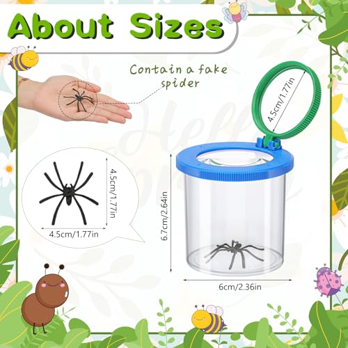 Coopay 6 Pieces Magnifying Insect Box Bug Viewer Critter Insect Cage Container Bug Catcher Cage Jar Collecting Kit for Children Kids Science Nature Exploration Tools - Image 5