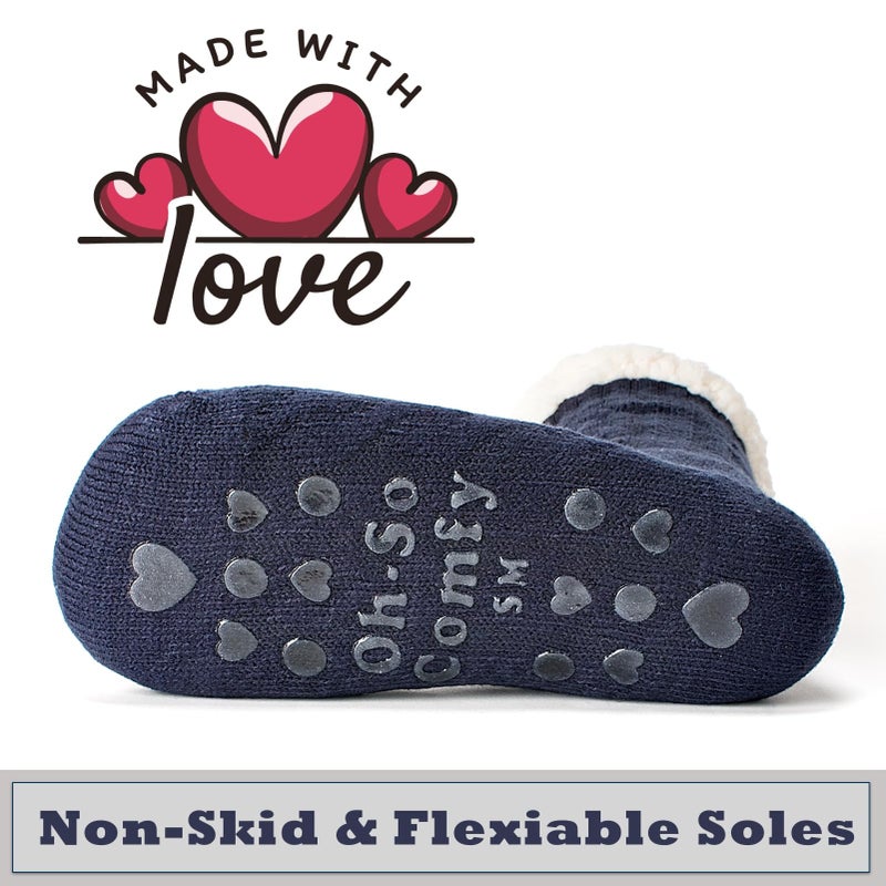 Cozylook Slipper Socks for Women Non Slip Fuzzy Thermal Cabin Socks Winter Warm Stocking Stuffers Size LXL - Image 5