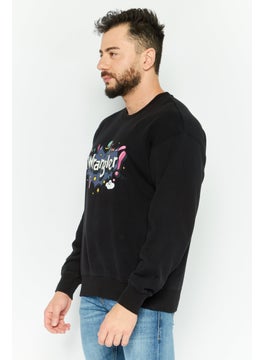 Wrangler Men Crew Neck Graphic Print Long Sleeves Sweatshirt, Black  - Image 3