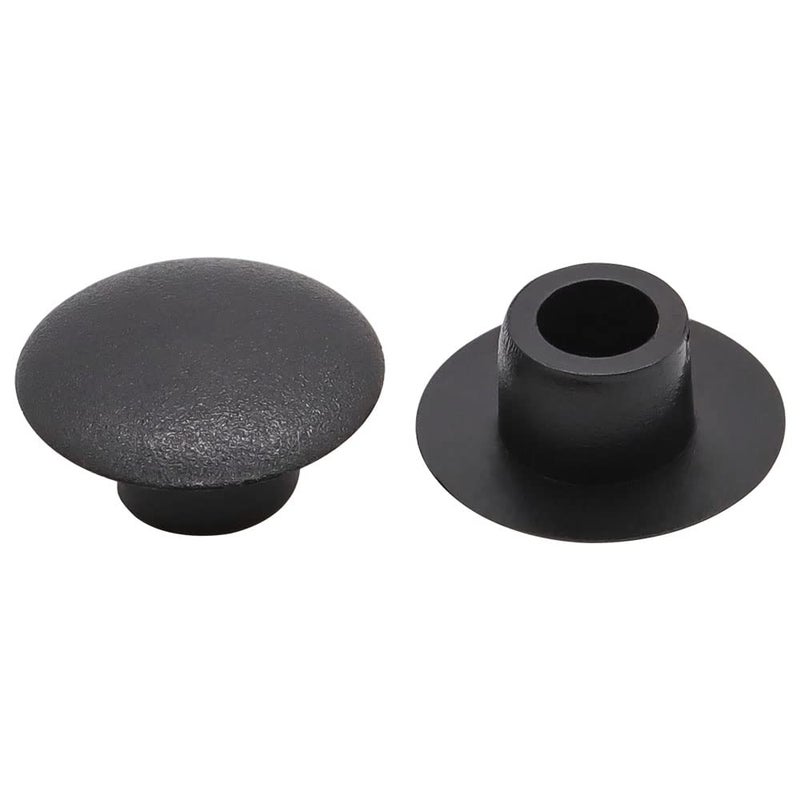 Glvaner 50 pcs 10mm Black Plastic Hole Plugs 38 inch Cabinet Hole Plugs Screw Caps Cover Button Top Furniture Cabinet Shelf Panel Hole Plugs