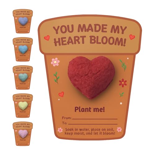 Seed Bloom 3D Heart Seed Paper Gift Set – 24 Plantable Heart Shapes with Wildflower Seeds, Includes Cards & Double-Sided Tape, Ready-to-Gift For Valentines Day Gift, Weddings & Special Occasion Favor - Image 1