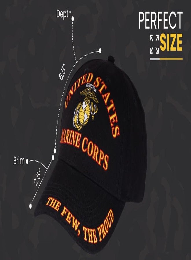 Trendy Zone 21 USMC Hat for Men and Women | Unisex Black US Marine Corps Cap, Officially Licensed Product | The Few, The Proud | Black - Image 4