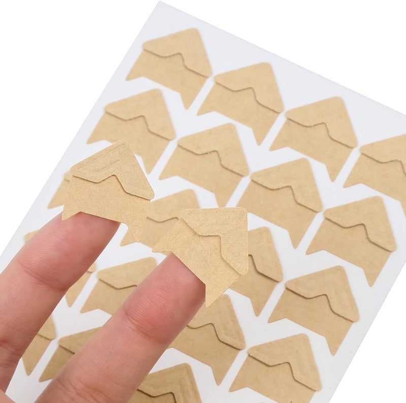 DERAYEE 12 Sheets/288 PCS Photo Corner Stickers, Self-Adhesive Photo Mounting Corners for Scrapbooking Photo Album Diary DIY Craft Paper - Image 4