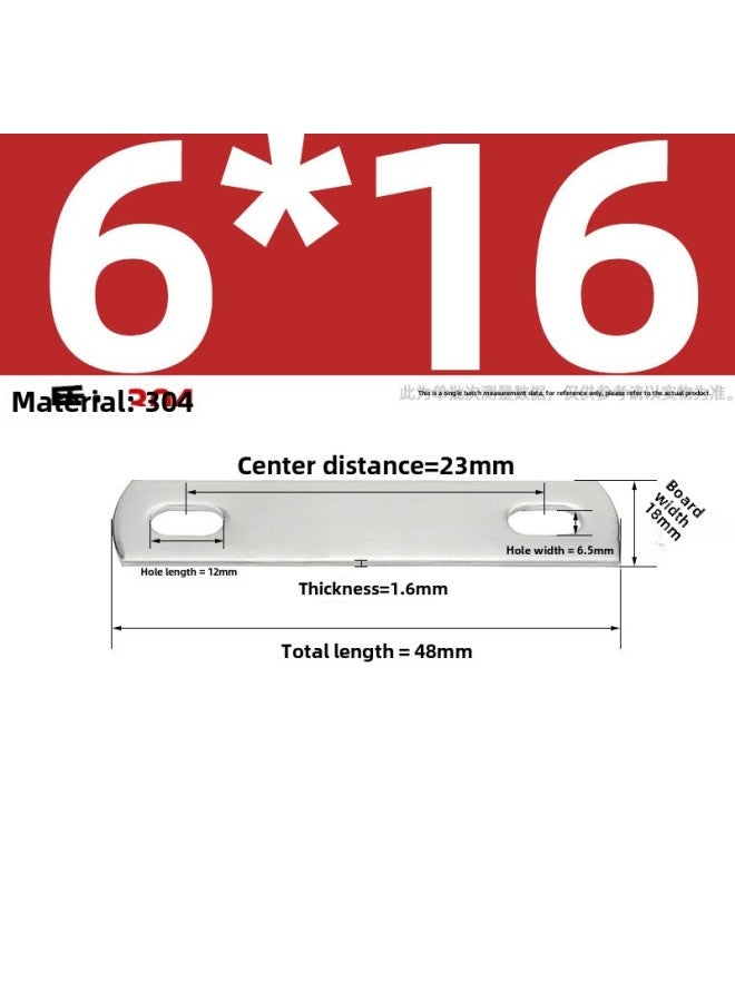 304 Stainless Steel U-shaped Screw Bolt Baffle U-shaped Clamp Screw Pipe Clamp Baffle Square Gasket Pipe Clamp M6-M12-Specifications And Models:M6*16  - Image 1