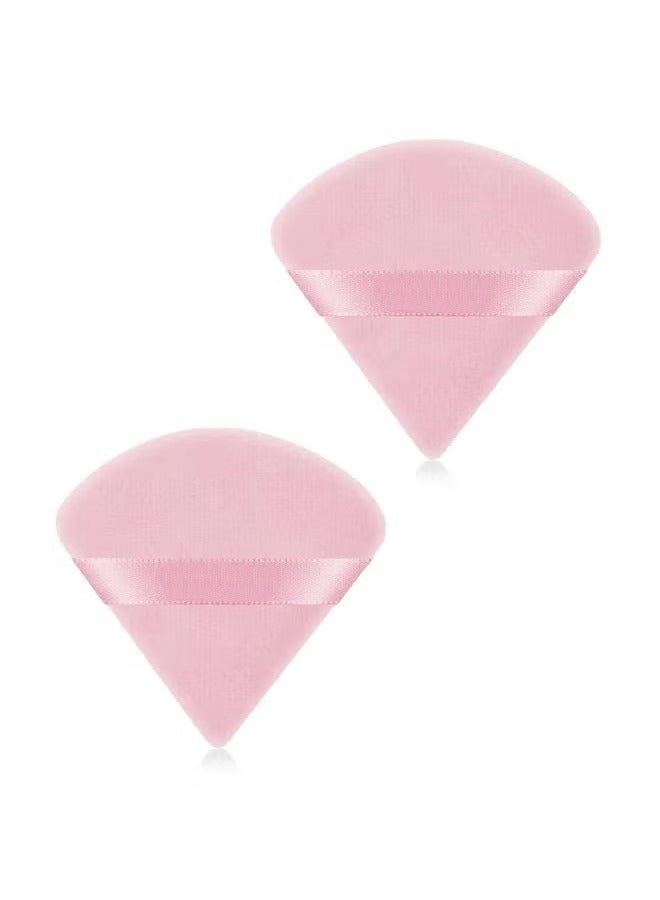 اسفنجة تجميل مثلثة الشكل، منفاخ بودرة، قطعتين، وردي - Image 1