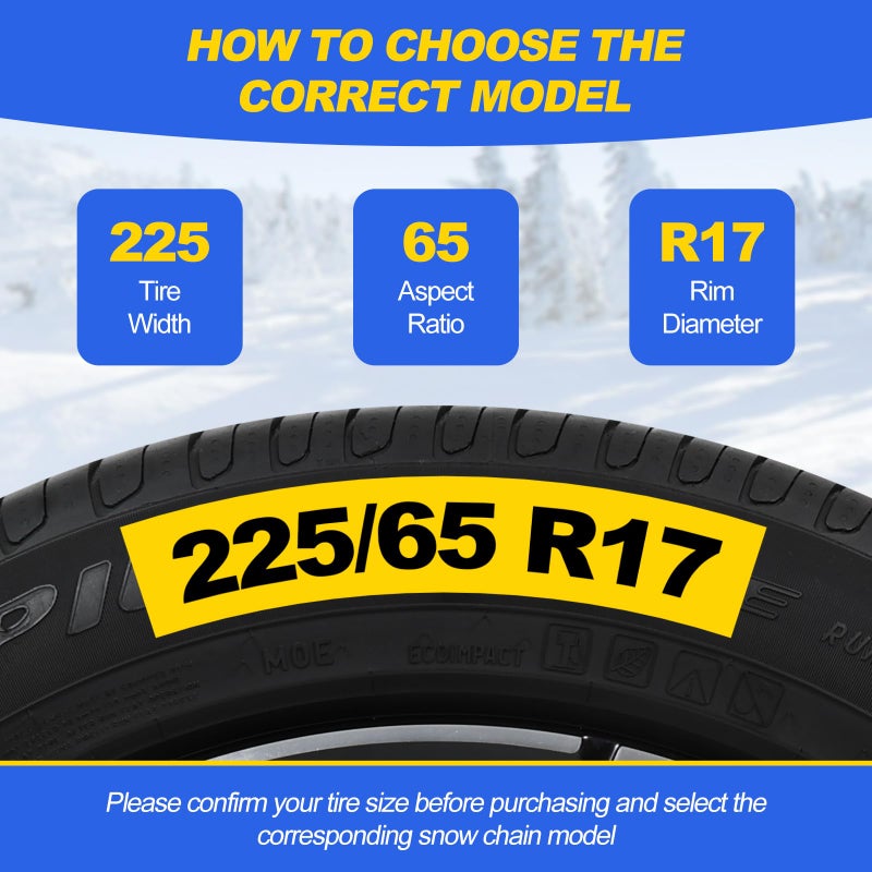Artizles Auto Tightening Snow Chains for Cars, SUVs & Pickup Trucks â€“ 1-Min Quick-Fit Auto Installation, Reusable Universal Emergency Traction Tire Chains â€“ Set of 2ï¼ˆALN140ï¼‰ - Image 5