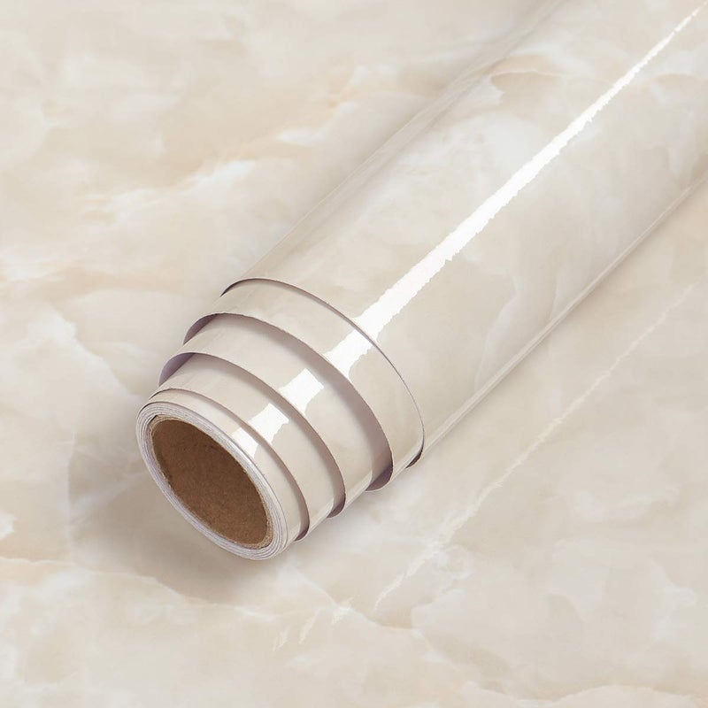 LaCheery Large Size 36x160 Marble Wallpaper Decorative Self Adhesive Wallpaper Waterproof Removable Wall Paper Stick and Peel Countertops for Kitchen Cabinets Backsplash Furniture Counter Top Covers