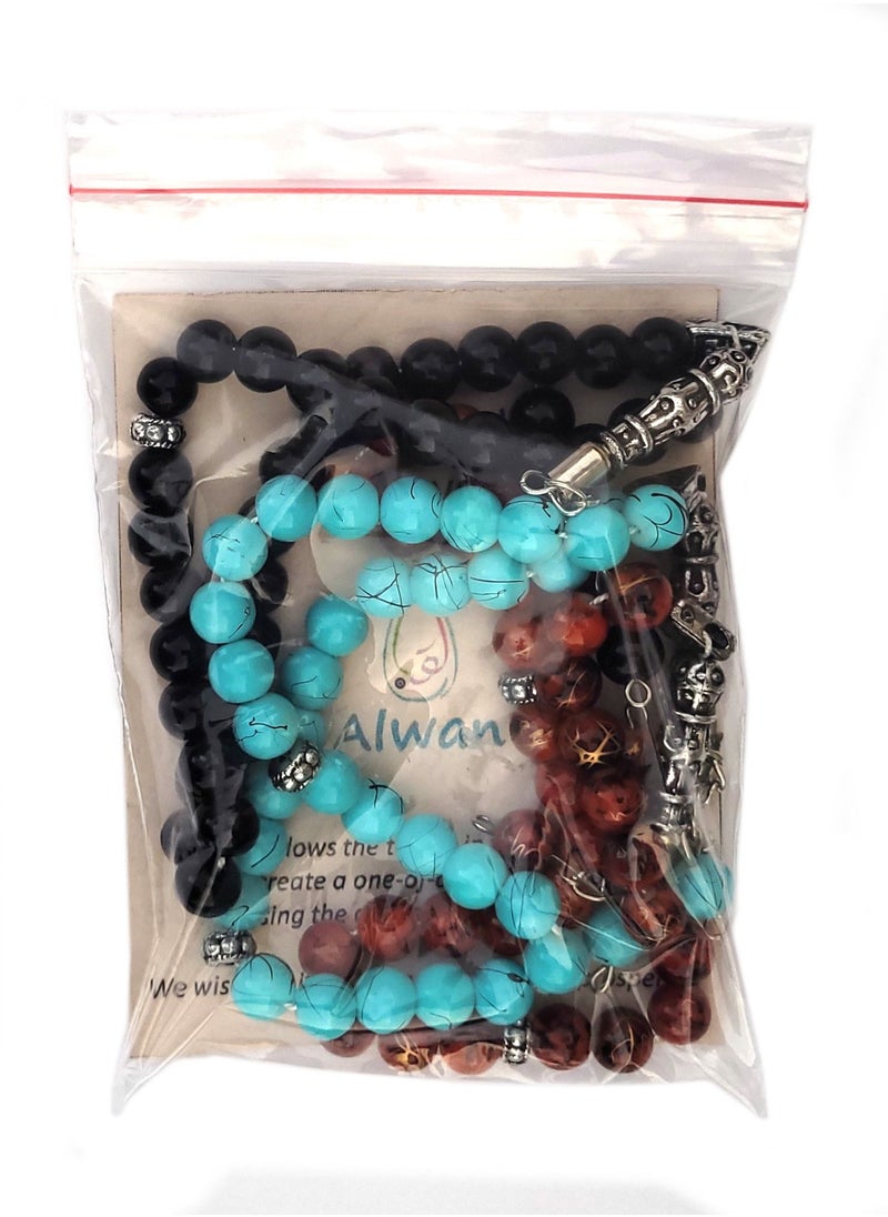 Alwan - 33 Count Muslim Prayer Beads Set of 3 - Image 1