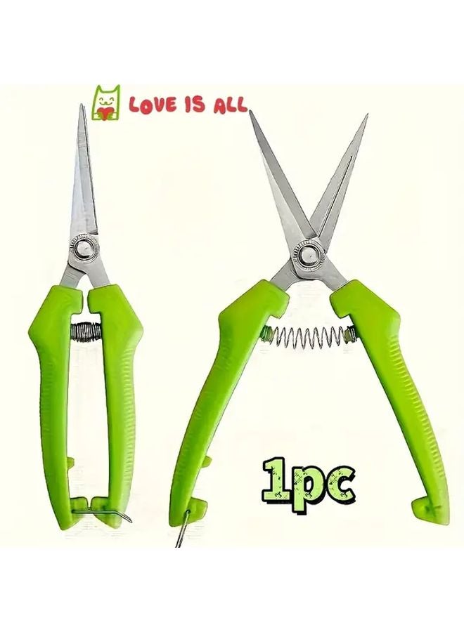 Green Ergonomic Pruning Shears Effortless Cutting No Batteries Ideal for Home Gardening - Image 1