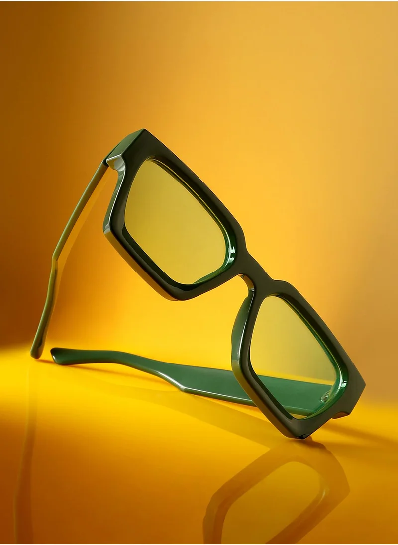 صوص هاوت Chunky Wayfarer Sunglasses - Green