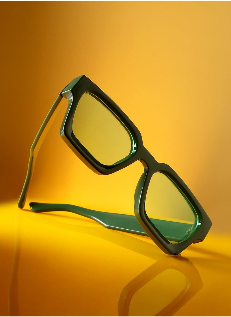 Haute Sauce Chunky Wayfarer Sunglasses - Green  - Image 1