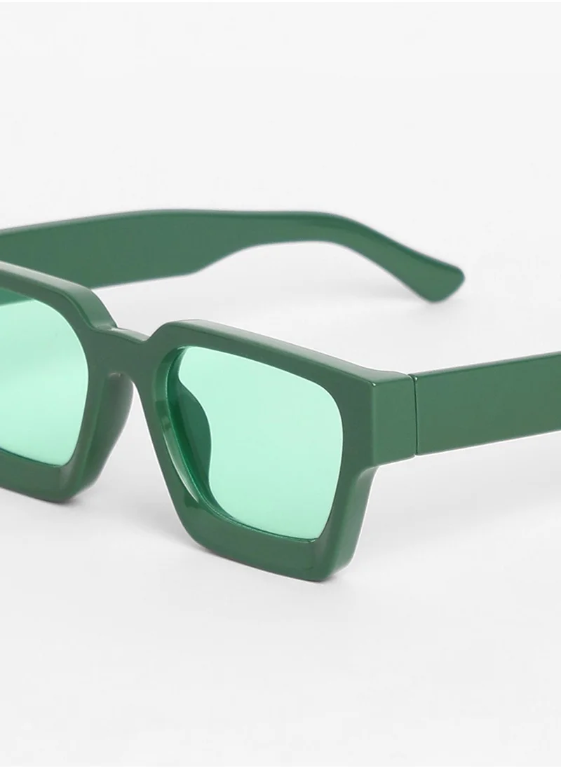 صوص هاوت Chunky Wayfarer Sunglasses - Green