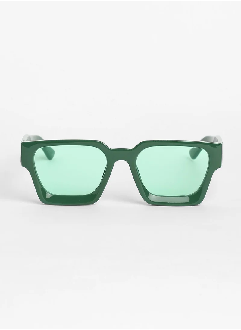 صوص هاوت Chunky Wayfarer Sunglasses - Green