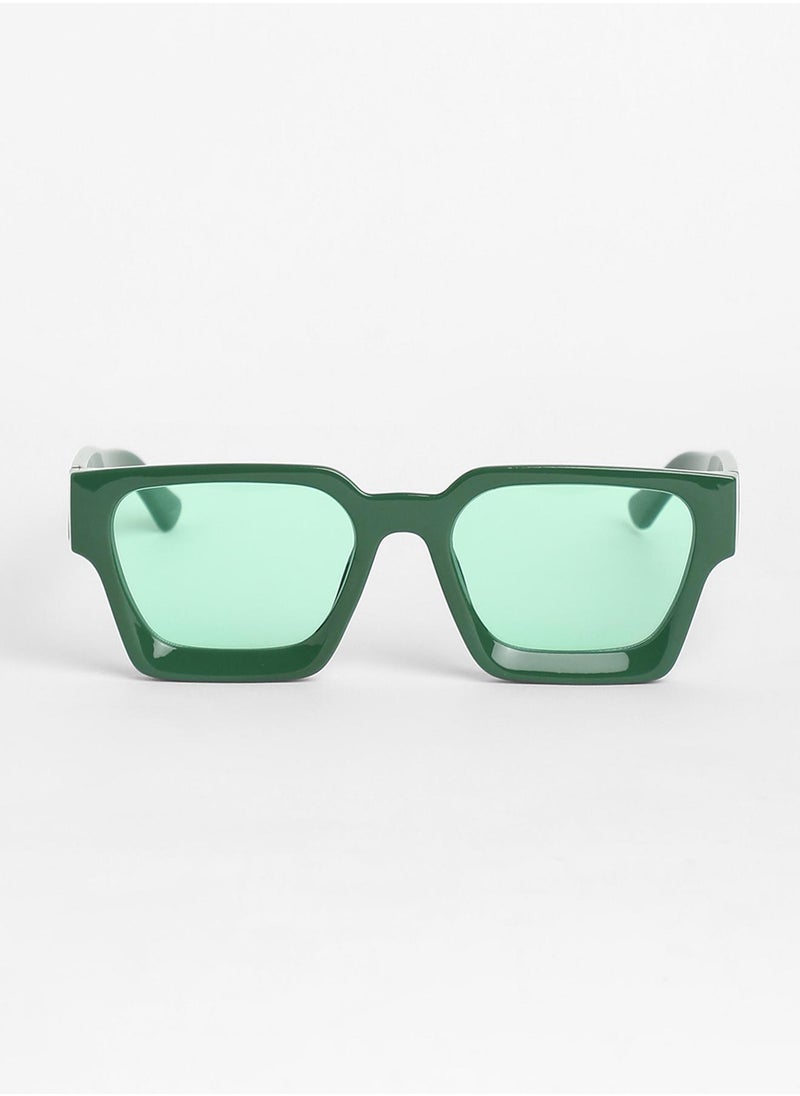 Haute Sauce Chunky Wayfarer Sunglasses - Green  - Image 4