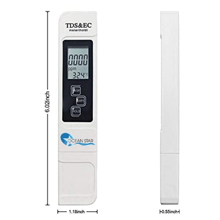 OCEAN STAR TECHNOLOGIES Digital 3-In-1 Water Tds Ec And Temperature Meter - Purity Tester With Atc Function, 1Ppm Resolution, 0-9990 Ppm Measurement Range (Black) - Image 4