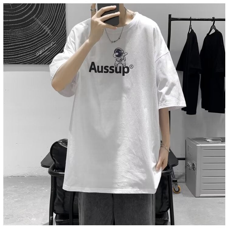 300 Jin Plus Large Size Short-Sleeved T-Shirt Men'S Fashion Fatty Fatty Cartoon Loose Half-Sleeved T-Shirt Extra Large National Tide - Image 2