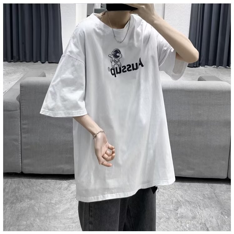 300 Jin Plus Large Size Short-Sleeved T-Shirt Men'S Fashion Fatty Fatty Cartoon Loose Half-Sleeved T-Shirt Extra Large National Tide - Image 4