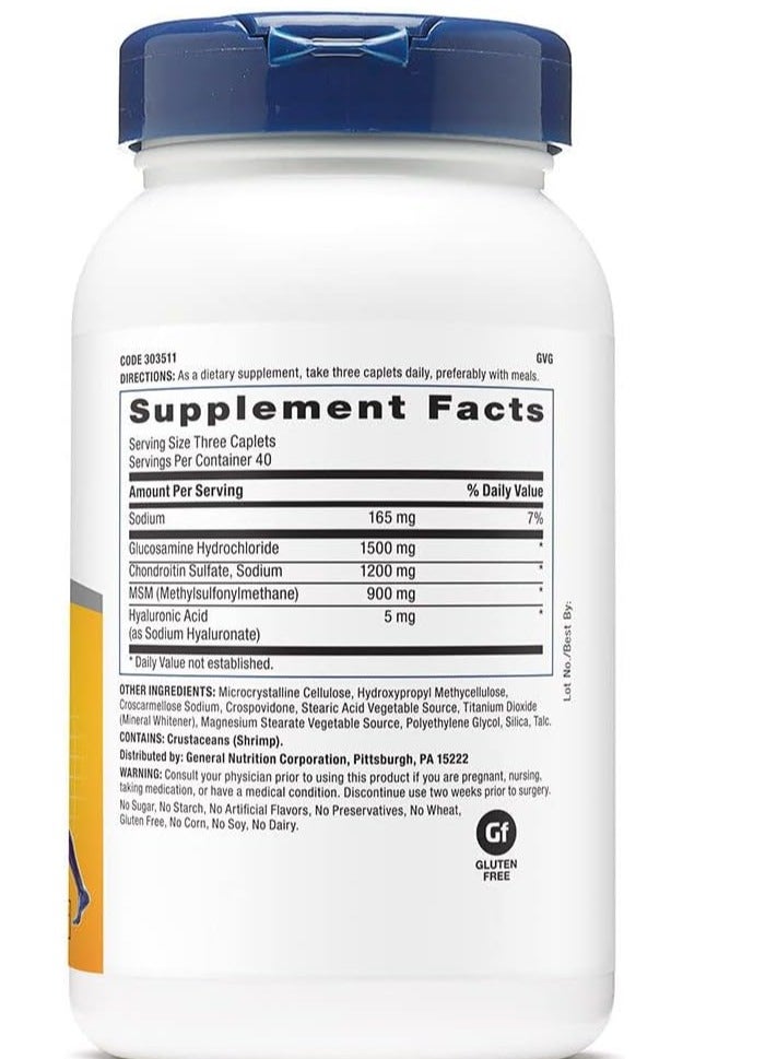 GNC TriFlex Targeted Joint, Bone & Cartilage Health Supplement with Glucosamine Chondroitin & MSM 120 Caps 40 Servings - Image 2