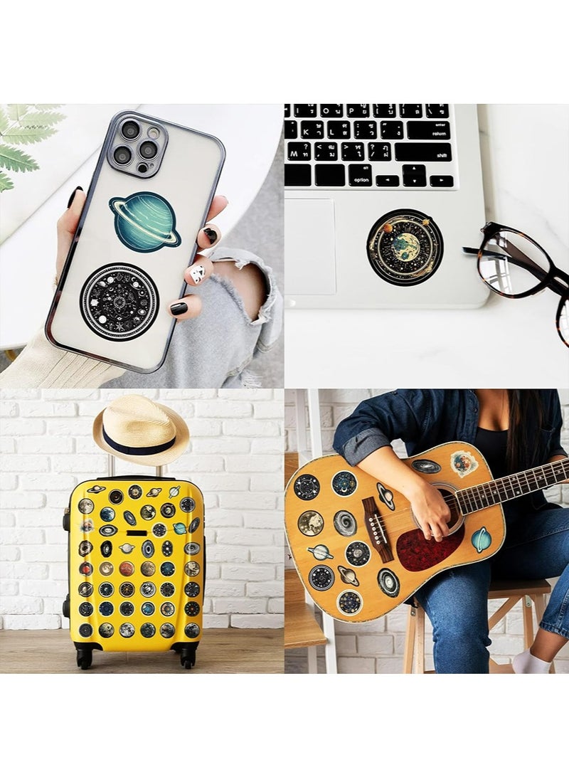 YALONG مجموعة من 50 قطعة من ملصقات السماوية، ملصقات كوكب القمر والفضاء وعلم الفلك لدفتر القصاصات والمجلات والمستلزمات والمخططات والحقائب المحمولة والديكور المنزلي، ملصقات المجرة الكونية المقاومة للماء للطلاب والبالغين - Image 4