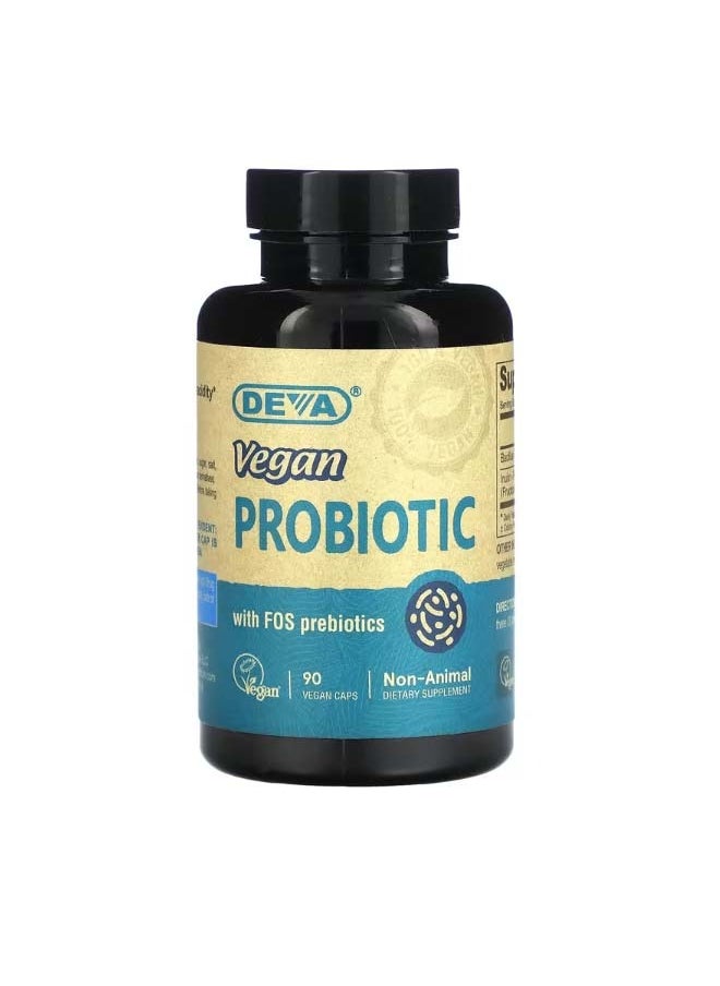 Deva Vegan Probiotic with FOS Prebiotic 90 Vegan Caps  - Image 1