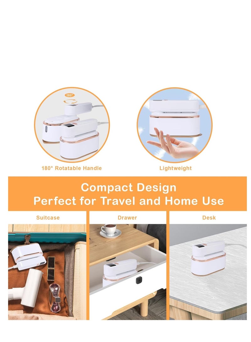 Vparty Travel Steamer Iron for Clothes - 1200W Handheld Size Portable Travel Steamer, 3 Steam Levels Clothes Steamer with LCD Screen, 10S Fast Heat-up Steamer for Dress Shirt Home Travel - Image 5