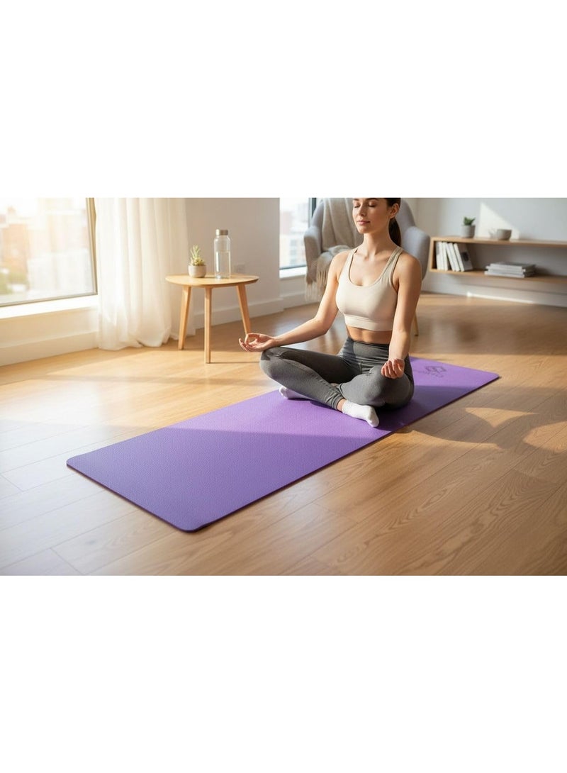 SportQ TPE Premium SportQ Non Slip Yoga Mat 6mm Thick – Light & Eco-Friendly Yoga Mat with Carrying Bag, Sweat & Water Resistant for Home Workout, Gym, Pilates, Yoga, Abdominal Workouts 183x61cm - Image 2