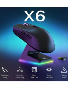 X6 Lightweight Wireless Gaming Mouse with 3 Mode Wired 2.4G BT5.2 Up to 26K DPI RGB Touch Magnetic Charging Base - pzsku/ZE171868DAC28E8E64FE1Z/45/_/1739005444/2647cbbb-c4cf-45c7-a3cd-871453f7e8e1