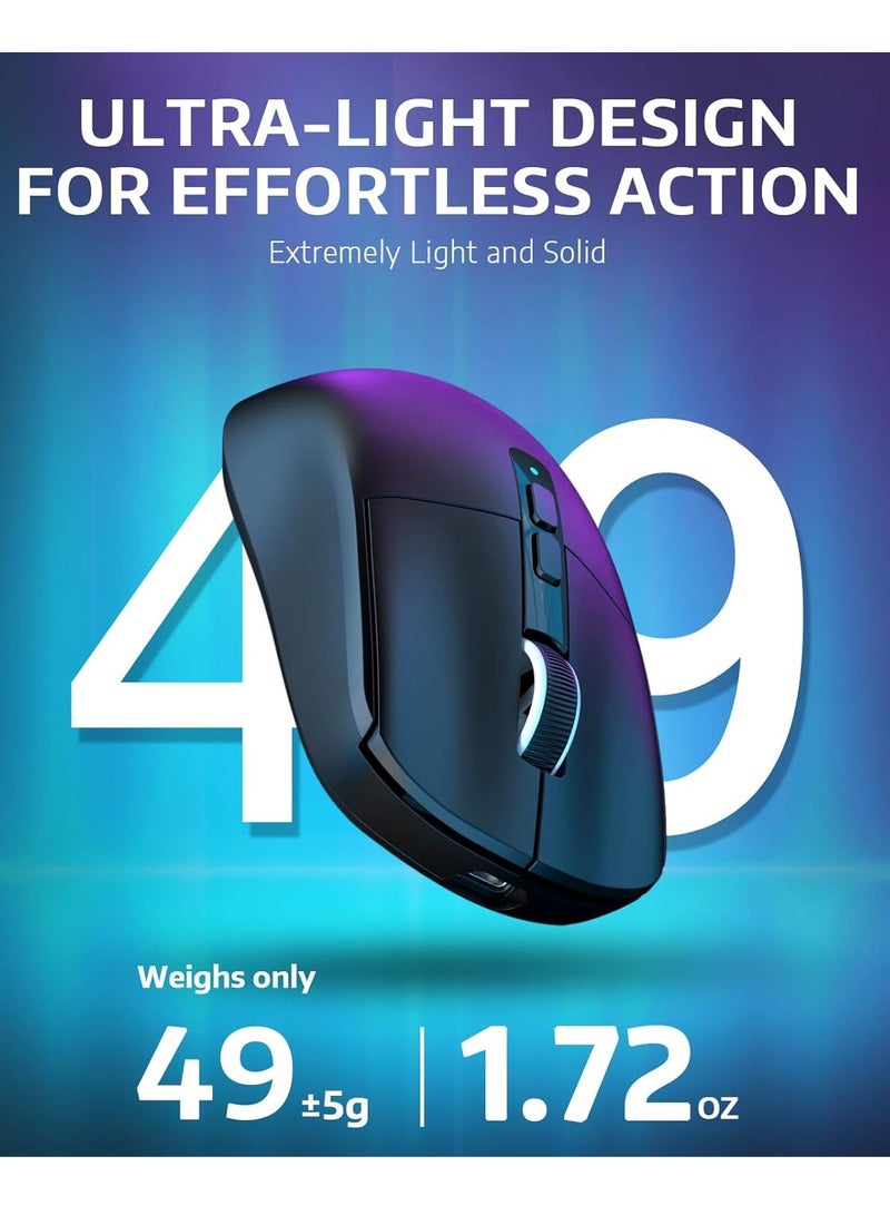 Attack Shark ماوس ألعاب لاسلكي خفيف الوزن X6 مع 3 أوضاع سلكية 2.4G BT5.2 حتى 26K DPI قاعدة شحن مغناطيسية RGB تعمل باللمس - Image 3