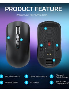 X6 Lightweight Wireless Gaming Mouse with 3 Mode Wired 2.4G BT5.2 Up to 26K DPI RGB Touch Magnetic Charging Base - pzsku/ZE171868DAC28E8E64FE1Z/45/_/1739005555/d17d7523-5c9a-4273-accc-27a85fce003e