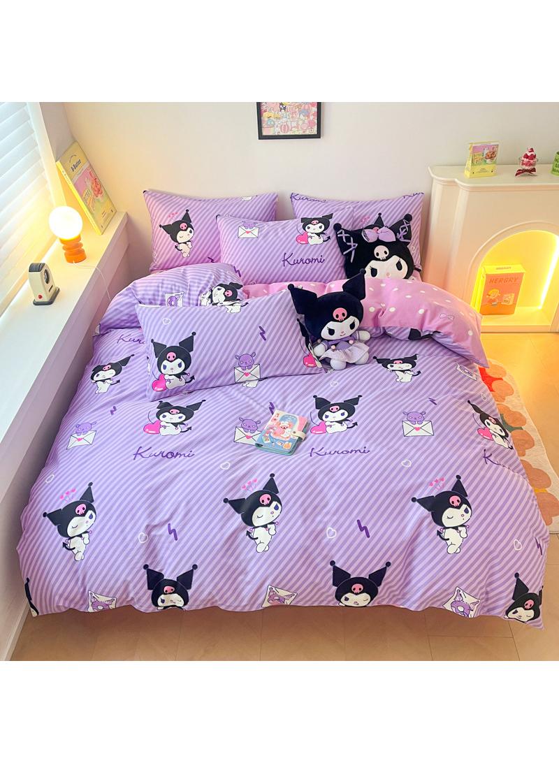 general 4-Piece Kuromi Cotton Comfortable Set Bed Sheet Set Children'S Day Gift Birthday Gift 200X230cm - Image 1