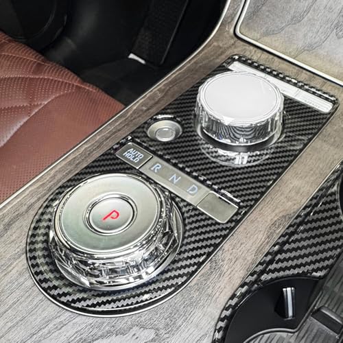 JUIVEEL ABS Central Gear Shift Panel Cover Center Console Gear Shift Panel Cover Water Cup Holder Cover Compatible with Genesis GV80 2025 [PE] Accessories (Carbon Fiber Style) - Image 5