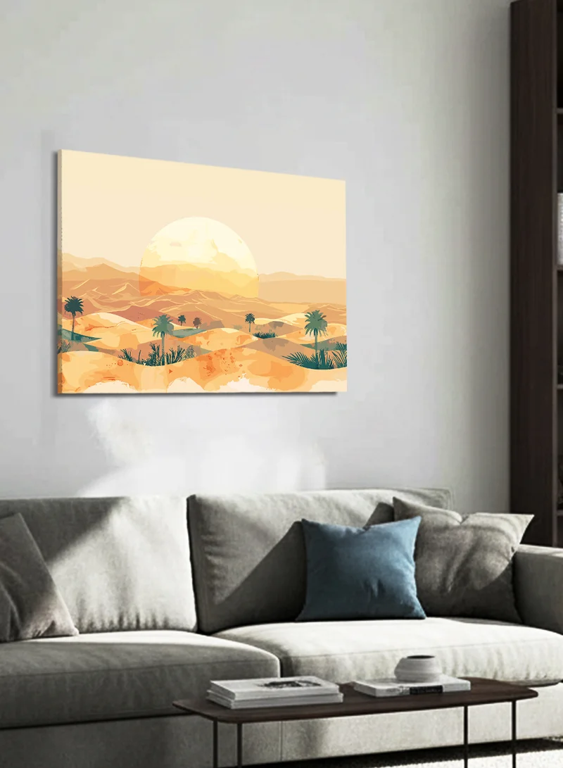 LOWHA Canvas Wall Art Stretched Over Wooden Frame with Landscape Design