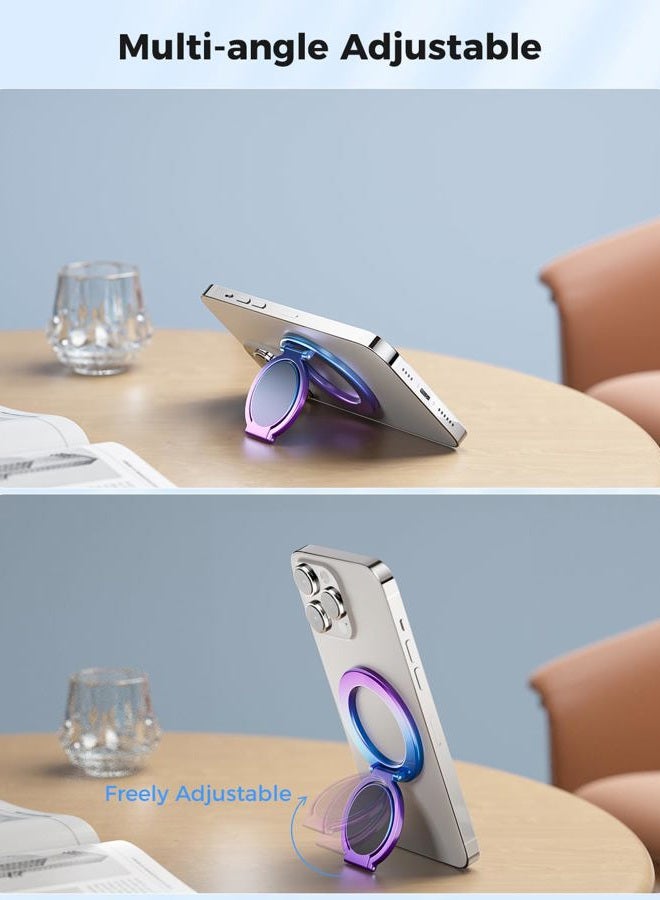 SUPERONE Magnetic Ring Holder for Dual-Side Magnetics, Removable Gym Phone Grip with Kickstand for iPhone 17/16/15/14/13/12 Series MagSafe Case All Phones Compatible with Magnetic Car Mount - Colorful - Image 4