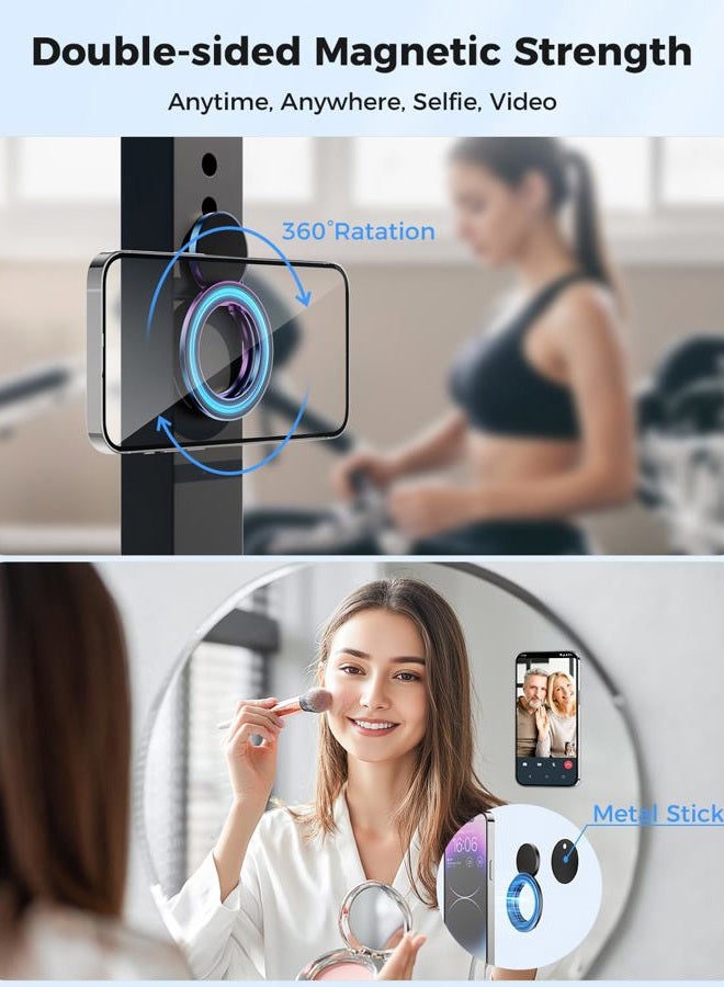SUPERONE Magnetic Ring Holder for Dual-Side Magnetics, Removable Gym Phone Grip with Kickstand for iPhone 17/16/15/14/13/12 Series MagSafe Case All Phones Compatible with Magnetic Car Mount - Colorful - Image 2